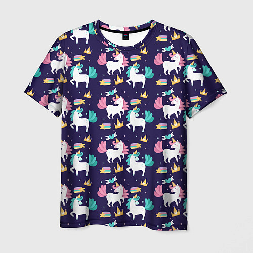 Мужская футболка Unicorn pattern / 3D-принт – фото 1