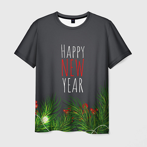 Мужская футболка Happy New Year! / 3D-принт – фото 1