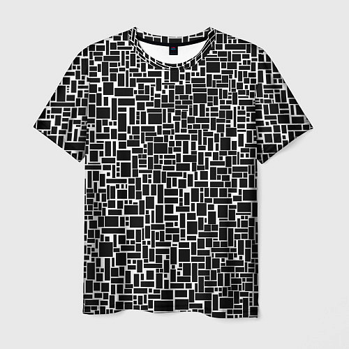 Мужская футболка Геометрия ЧБ Black & white / 3D-принт – фото 1