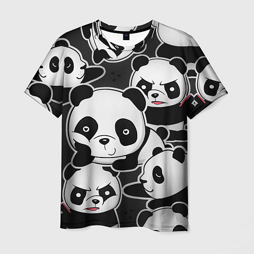 Мужская футболка Смешные панды / 3D-принт – фото 1