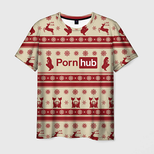Мужская футболка Pornhub Новый год / 3D-принт – фото 1