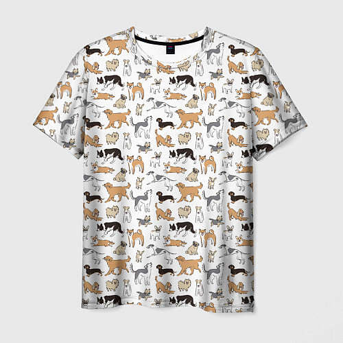 Мужская футболка Узор собаки много / 3D-принт – фото 1
