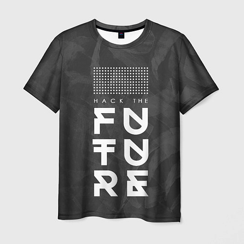 Мужская футболка Надпись Hack the future / 3D-принт – фото 1