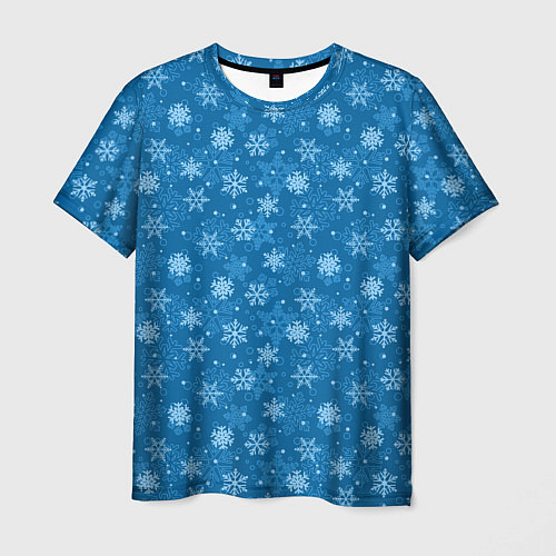 Мужская футболка Снежинки / 3D-принт – фото 1