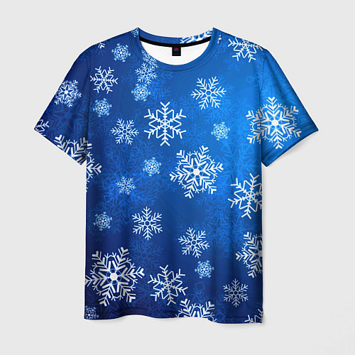 Мужская футболка Новый Год Снежинки / 3D-принт – фото 1