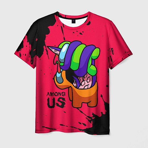 Мужская футболка AMONG US - ORANGE & GREEN / 3D-принт – фото 1