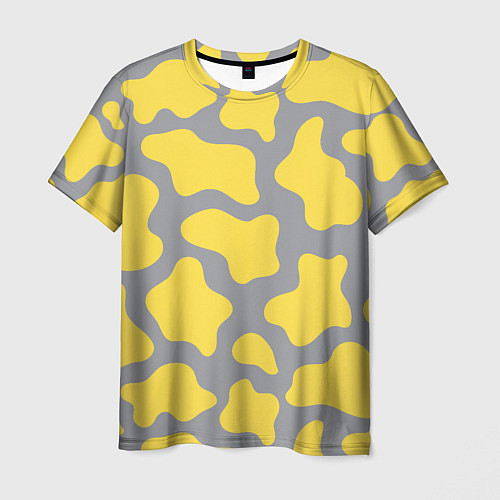 Мужская футболка Желто-серая корова / 3D-принт – фото 1