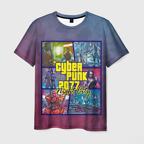 Мужская футболка Cyberpunk 2077 Night City / 3D-принт – фото 1