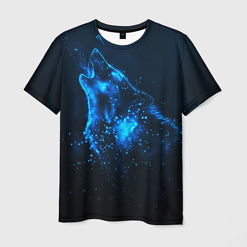 Мужская футболка Космический Волк / 3D-принт – фото 1