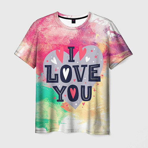 Мужская футболка Love / 3D-принт – фото 1