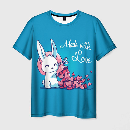 Мужская футболка Сделано с любовью, валентина / 3D-принт – фото 1