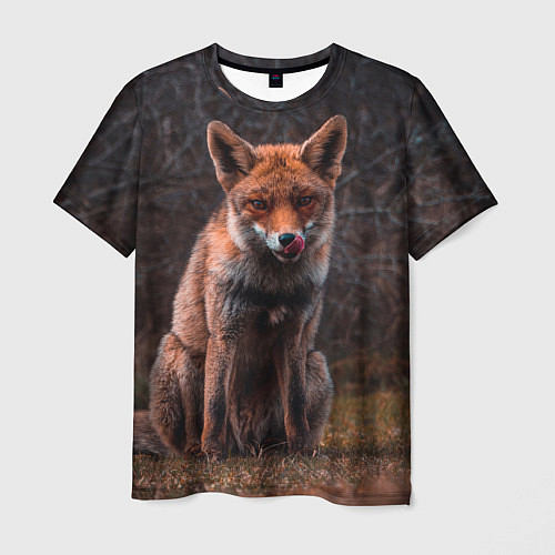 Мужская футболка Хищная лисица / 3D-принт – фото 1