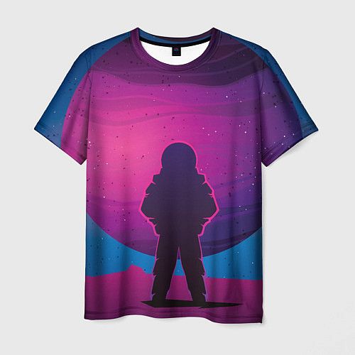 Мужская футболка Космонавт на лиловой планете / 3D-принт – фото 1