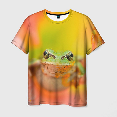 Мужская футболка Лягушка в цветке мило / 3D-принт – фото 1