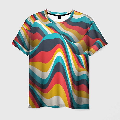 Мужская футболка Цветные волны / 3D-принт – фото 1