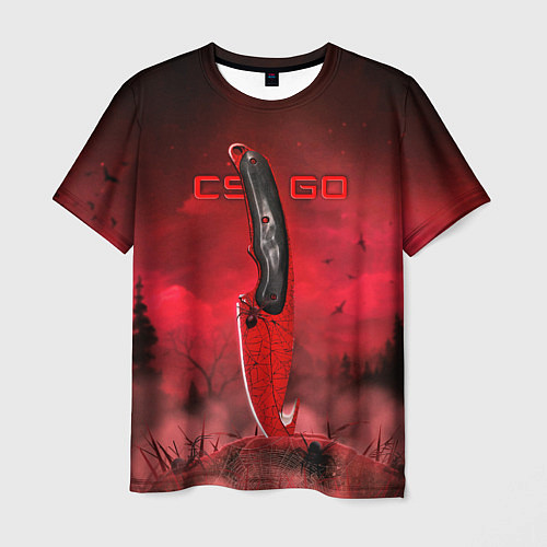 Мужская футболка CS GO Crimson Web Gut Knife / 3D-принт – фото 1