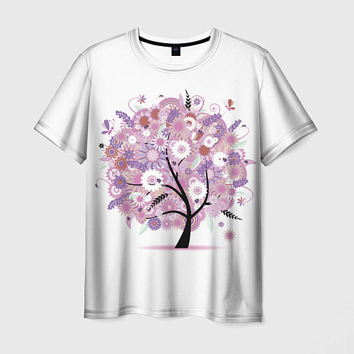 Мужская футболка Цветочное Дерево / 3D-принт – фото 1