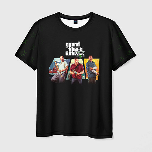 Мужская футболка Grand Theft Auto V персонажи / 3D-принт – фото 1