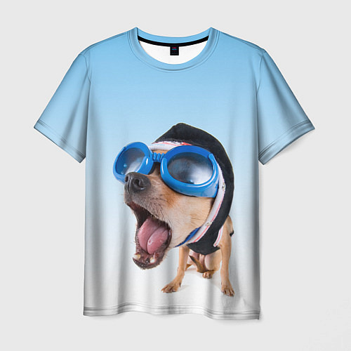 Мужская футболка Собака в очках / 3D-принт – фото 1