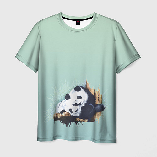 Мужская футболка Акварельные панды / 3D-принт – фото 1