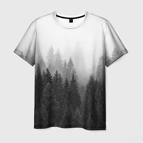 Мужская футболка Туманный лес / 3D-принт – фото 1