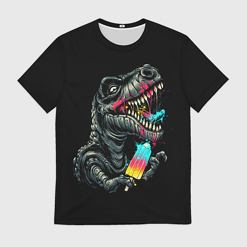 Мужская футболка T-REX ЕСТ МОРОЖЕНОЕ / 3D-принт – фото 1