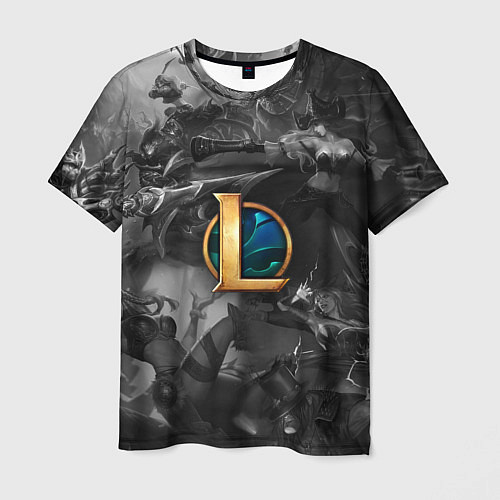 Мужская футболка League of Legends Black&White / 3D-принт – фото 1