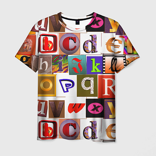 Мужская футболка Английские буквы 2 / 3D-принт – фото 1