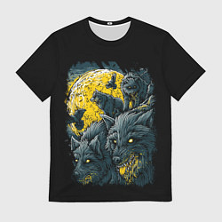 Футболка мужская ЛУННЫЕ ВОЛКИ, цвет: 3D-принт