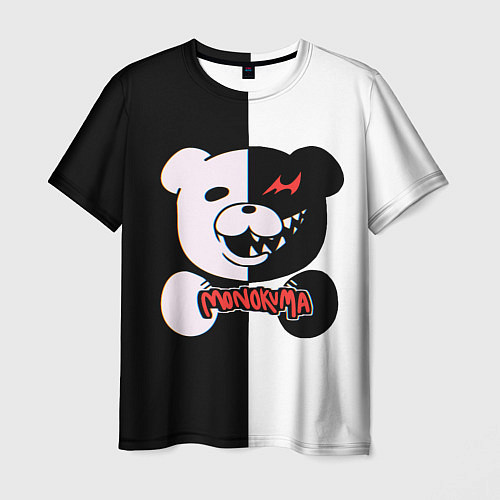 Мужская футболка MONOKUMA МОНОКУМА GLITCH / 3D-принт – фото 1