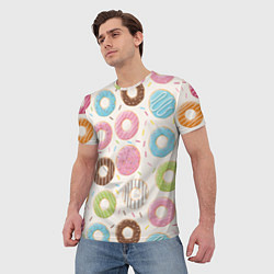 Футболка мужская Пончики Donuts, цвет: 3D-принт — фото 2