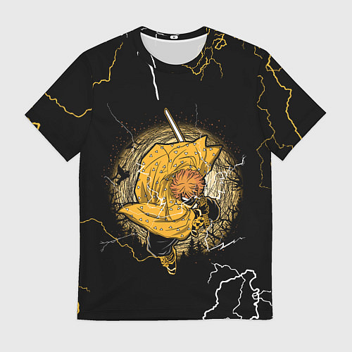 Мужская футболка ЗЕНИЦУ ZENITSU КЛИНОК РАССЕКАЮЩИЙ ДЕМОНОВ / 3D-принт – фото 1