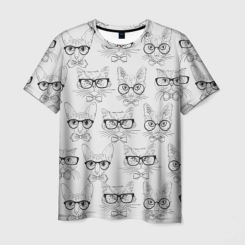 Мужская футболка Кошки в очках / 3D-принт – фото 1