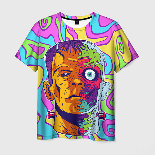 Мужская футболка Психоделический Франкенштейн / 3D-принт – фото 1
