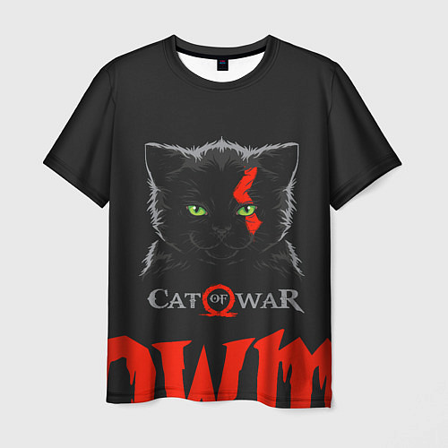 Мужская футболка Cat of war / 3D-принт – фото 1