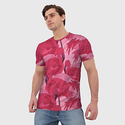 Футболка мужская Розовые фламинго, цвет: 3D-принт — фото 2