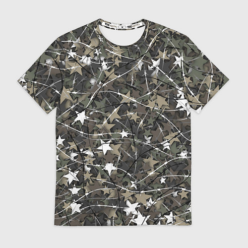 Мужская футболка Звёзды и колючки / 3D-принт – фото 1