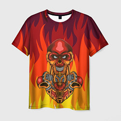 Футболка мужская Меха скелет Steampunk Fire Z, цвет: 3D-принт