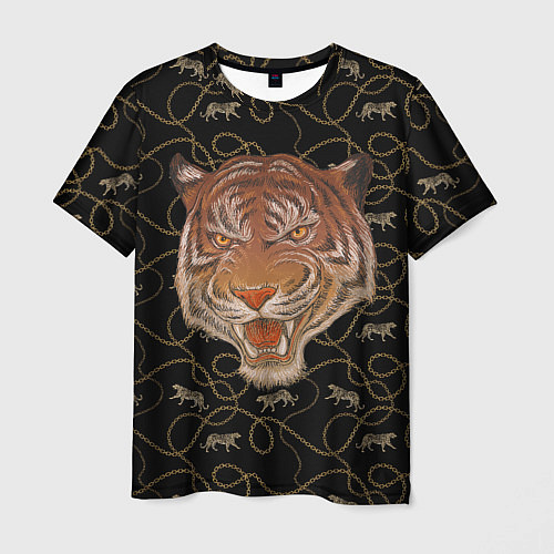 Мужская футболка Морда тигра / 3D-принт – фото 1