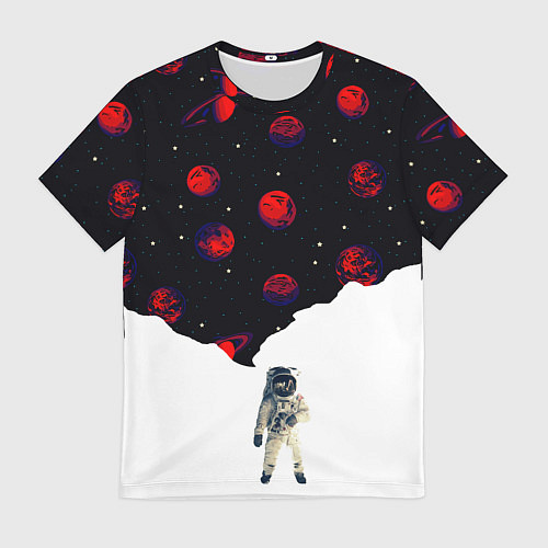 Мужская футболка Мысли космонавта про космос / 3D-принт – фото 1