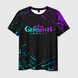 Мужская футболка GENSHIN IMPACT NEON LOGO