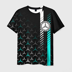 Мужская футболка МЕРСЕДЕС AQUA BLACK GRADIENT