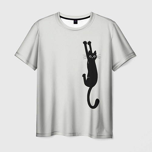 Мужская футболка Испуганный кот / 3D-принт – фото 1