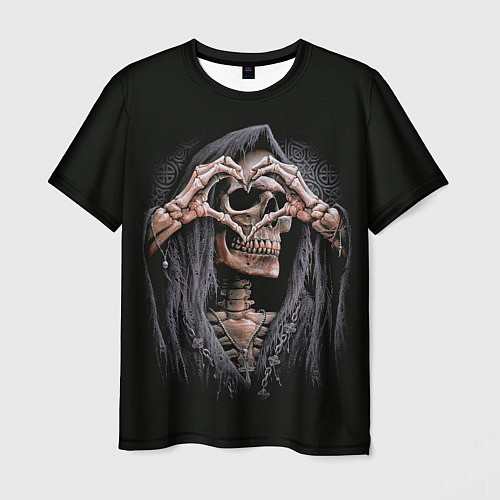 Мужская футболка Skull Love / 3D-принт – фото 1