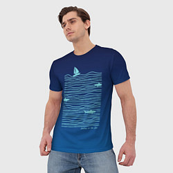 Футболка мужская Акулы в море, цвет: 3D-принт — фото 2