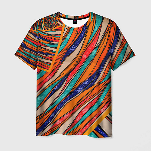 Мужская футболка Абстрактное течение / 3D-принт – фото 1