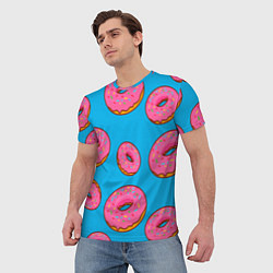 Футболка мужская Пончики, цвет: 3D-принт — фото 2