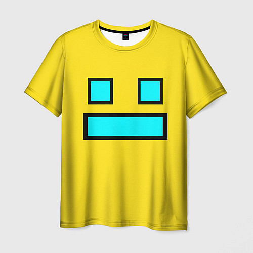 Мужская футболка Geometry Dash Smile / 3D-принт – фото 1