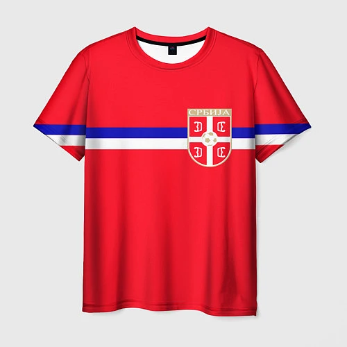 Мужская футболка Сборная Сербии / 3D-принт – фото 1
