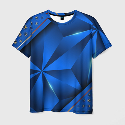 Мужская футболка 3D абстрактные фигуры BLUE / 3D-принт – фото 1